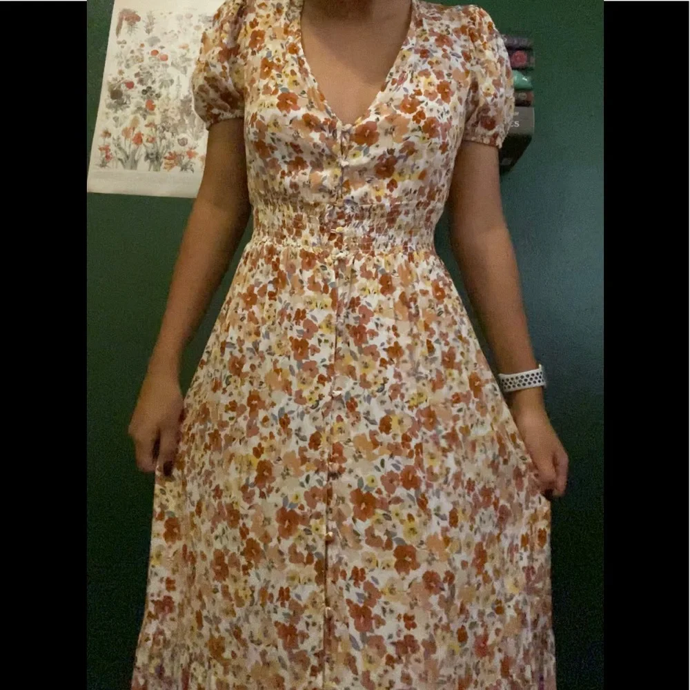 Boho Cottagecore floral print maxi dress